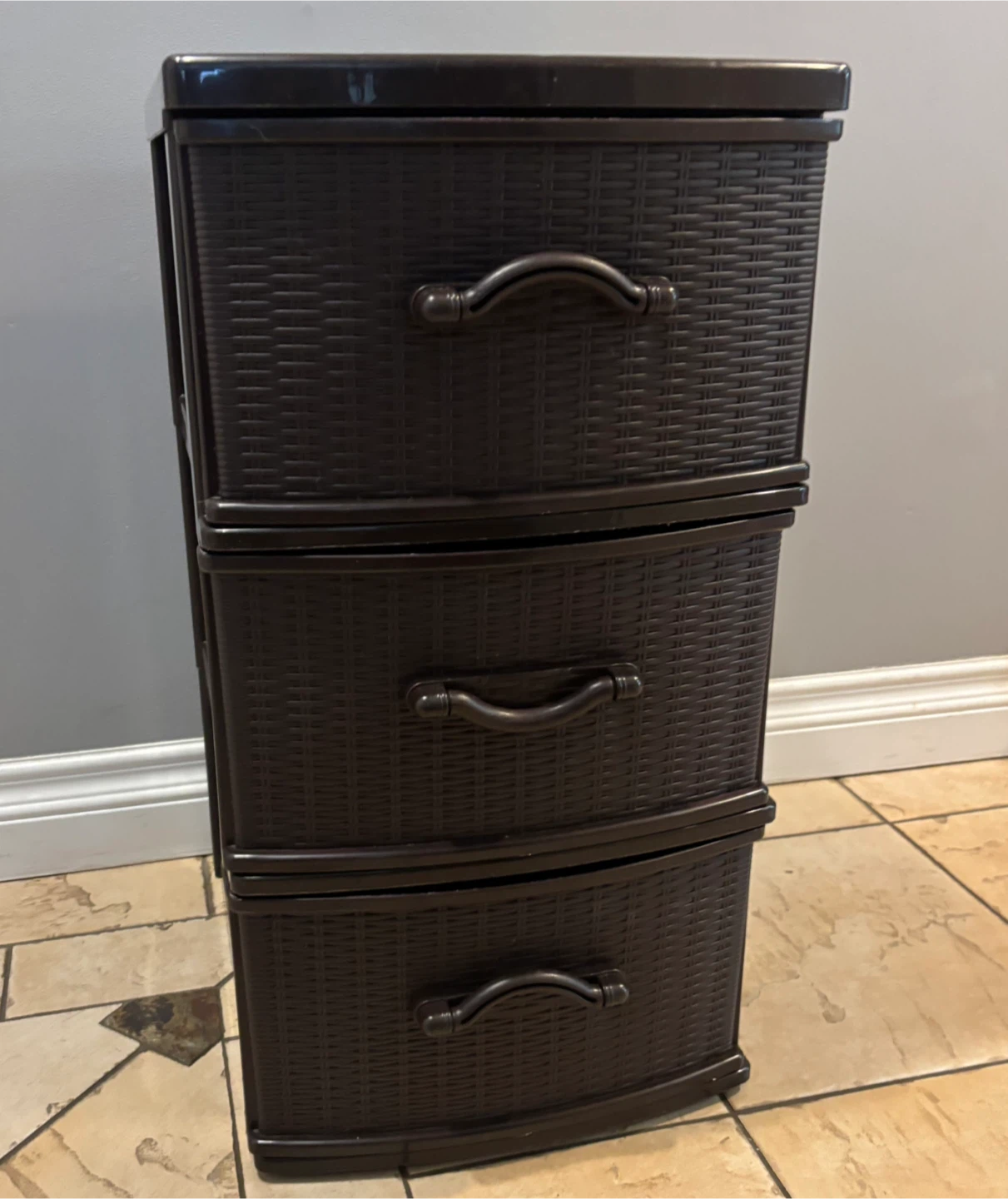 Gracious Living 3 Drawer Storage Unit - Brown - photo 2