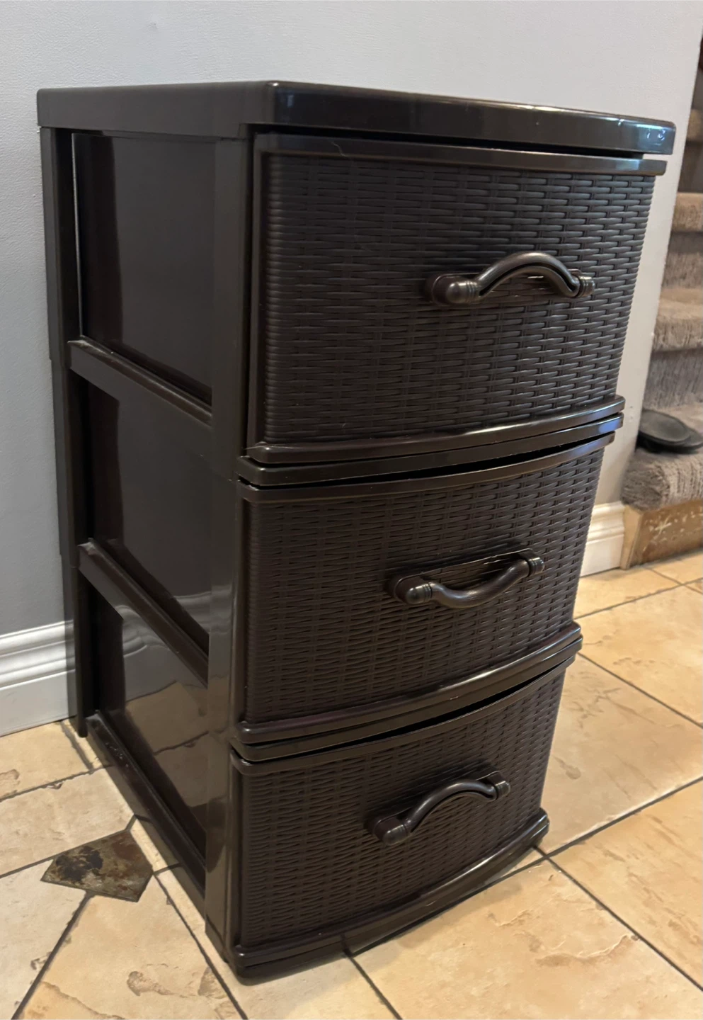 Gracious Living 3 Drawer Storage Unit - Brown - photo 3