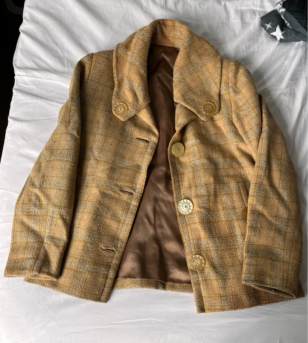 Vintage Plaid Wool-Blend Jacket / Coat