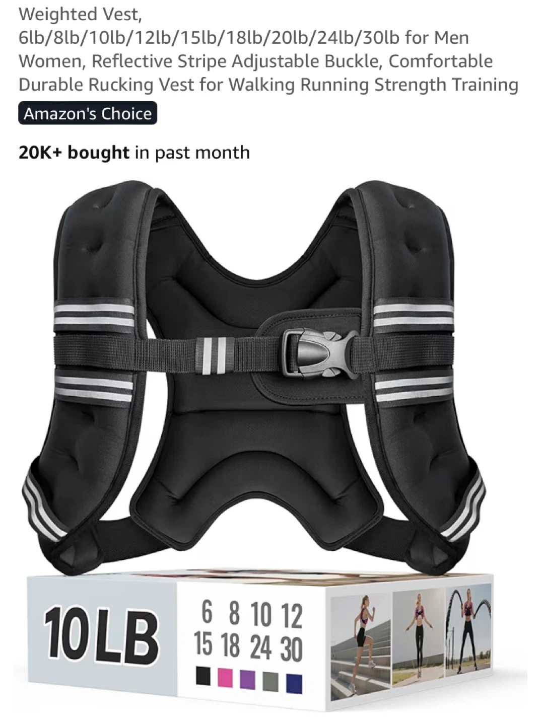 New 10lb Weight Vest Black