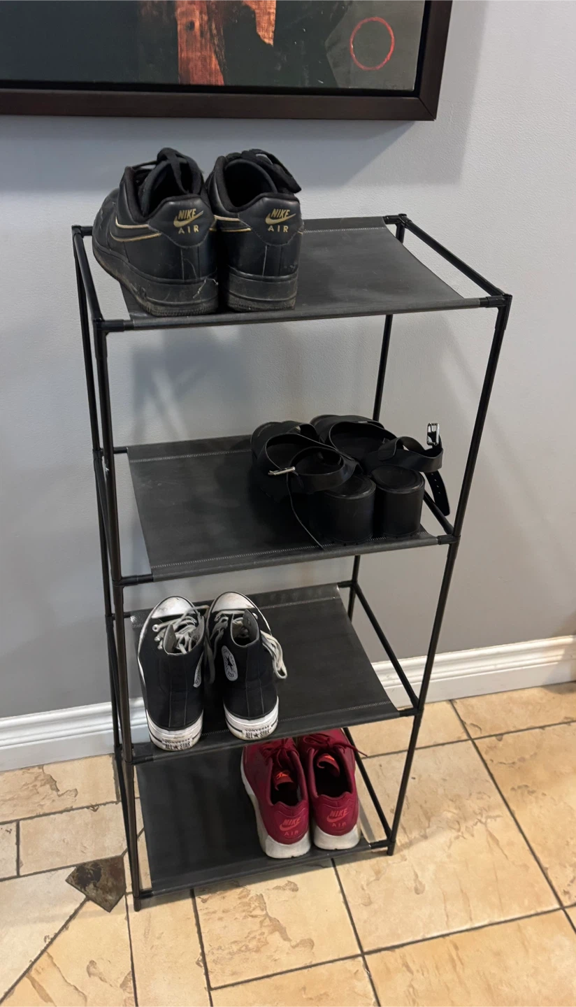 Black 4-Tier Storage Shelf - photo 2
