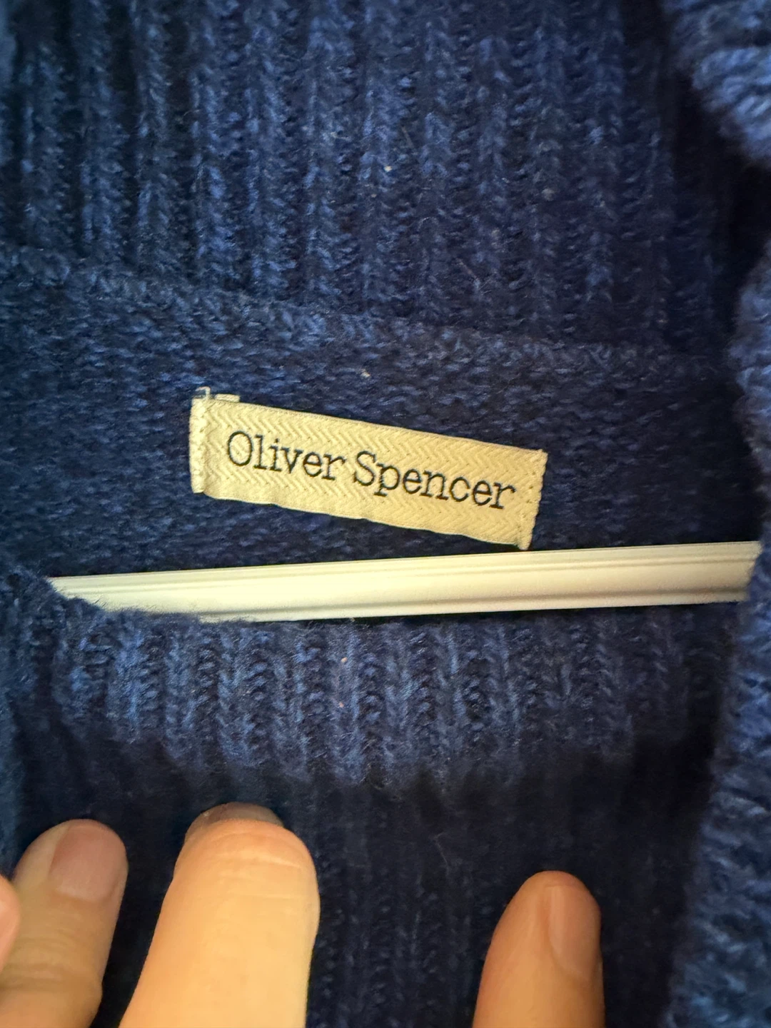Oliver Spencer Lambs Wool Blue Mock Neck Sweater - photo 3
