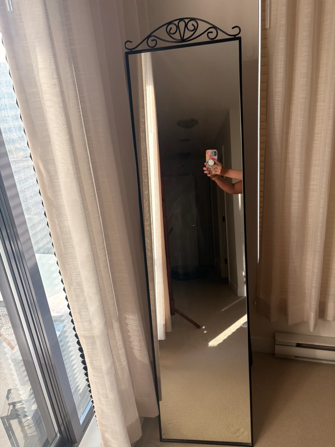 Full Length Mirror with Ornate Top - photo 2