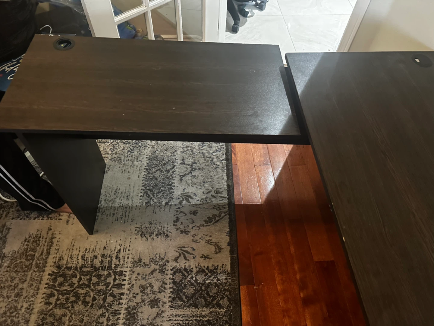 Dark Brown L-Shaped Desk