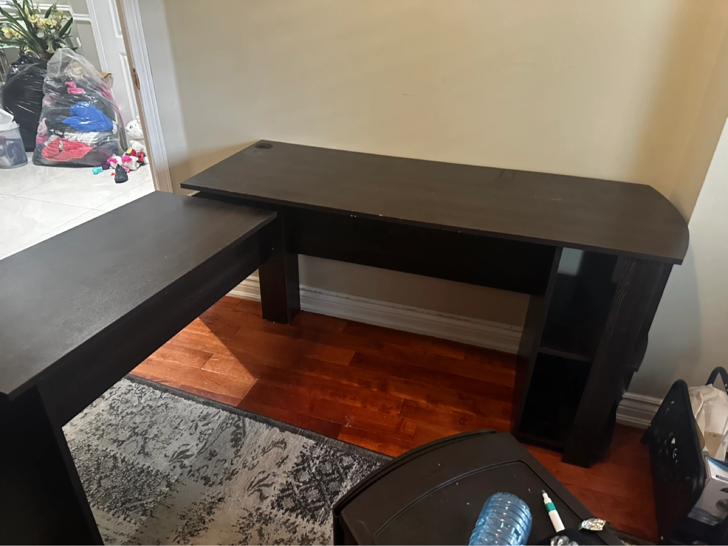 Dark Brown L-Shaped Desk - photo 5