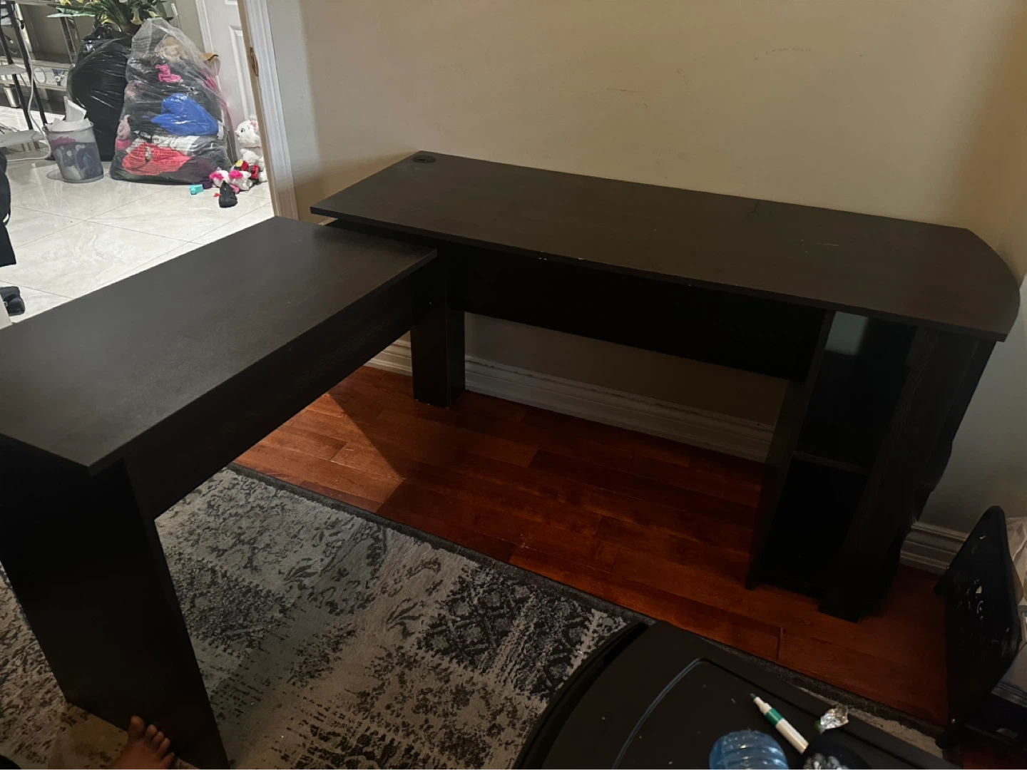 Dark Brown L-Shaped Desk - photo 4