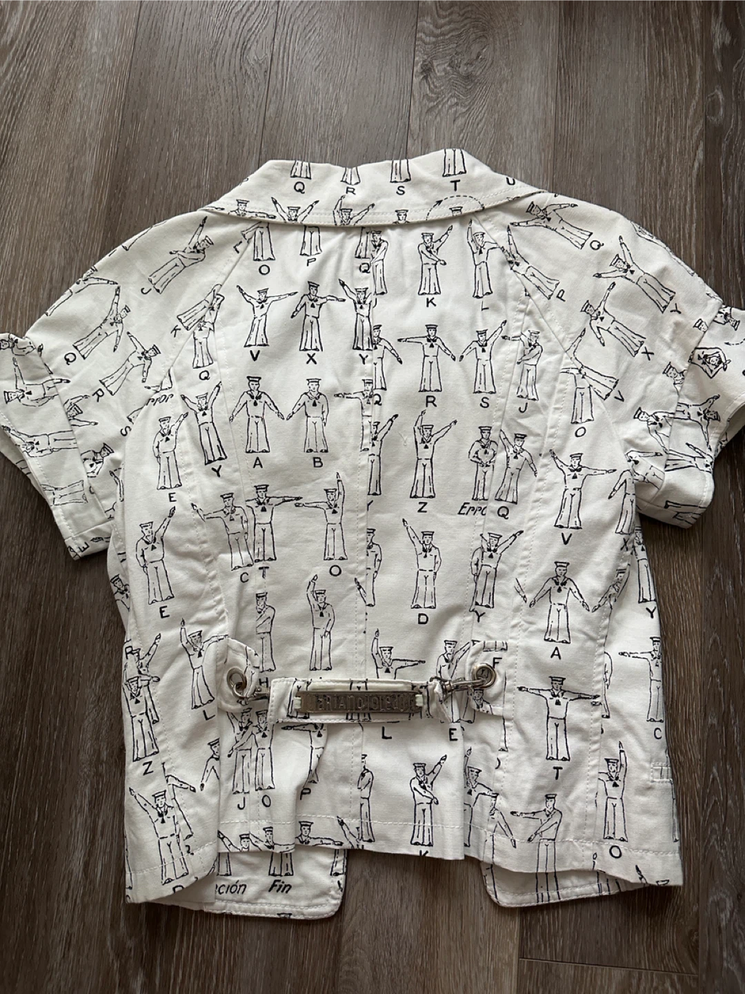 Vintage designer Mariano Toledo White Print Cropped Jacket - photo 2