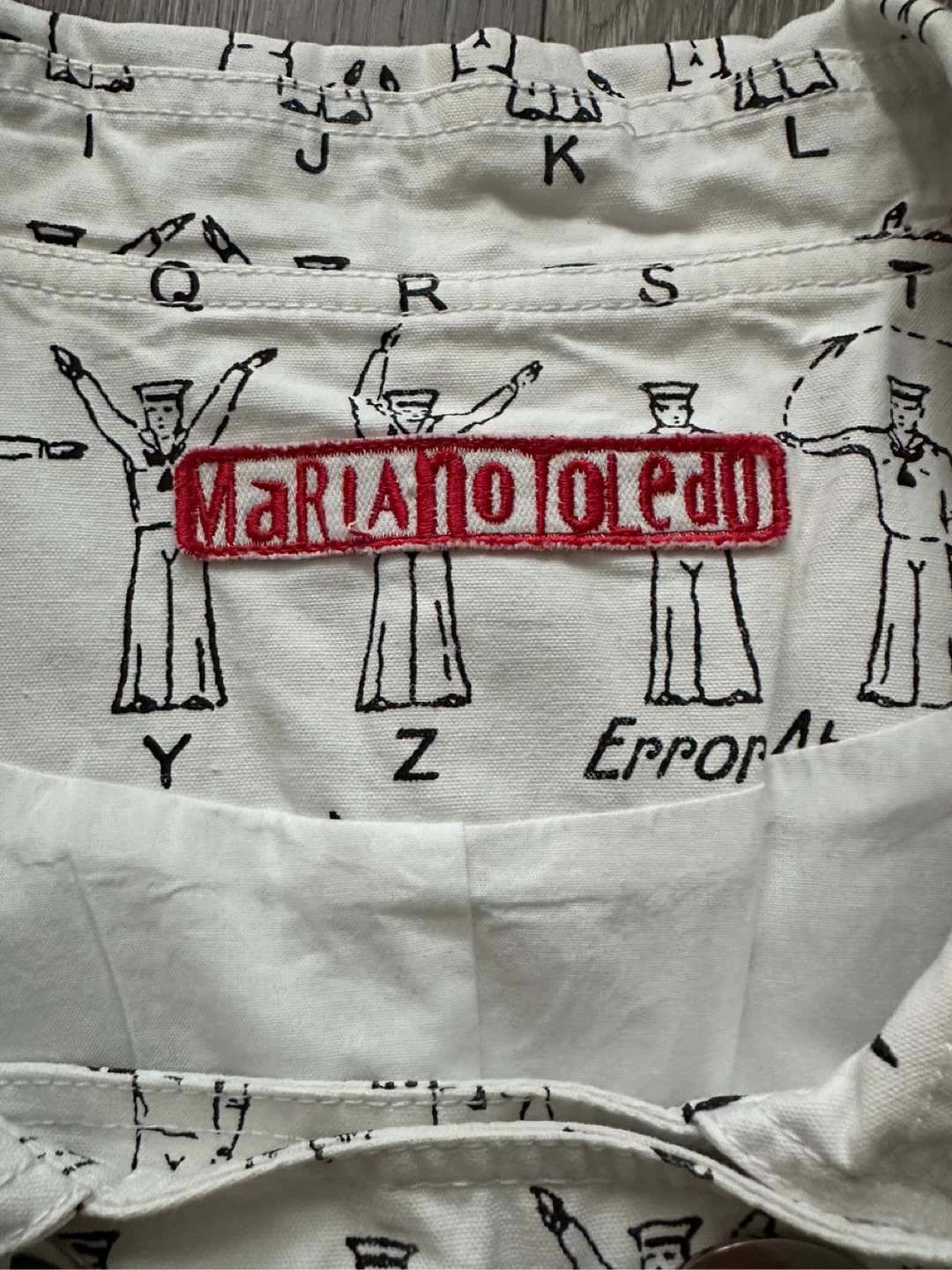 Vintage designer Mariano Toledo White Print Cropped Jacket - photo 3
