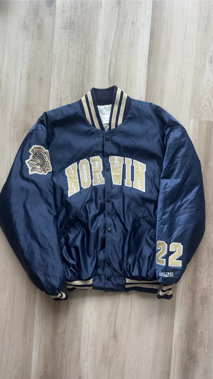 DeLong Nor Win Vintage Varsity Jacket Size 2XL