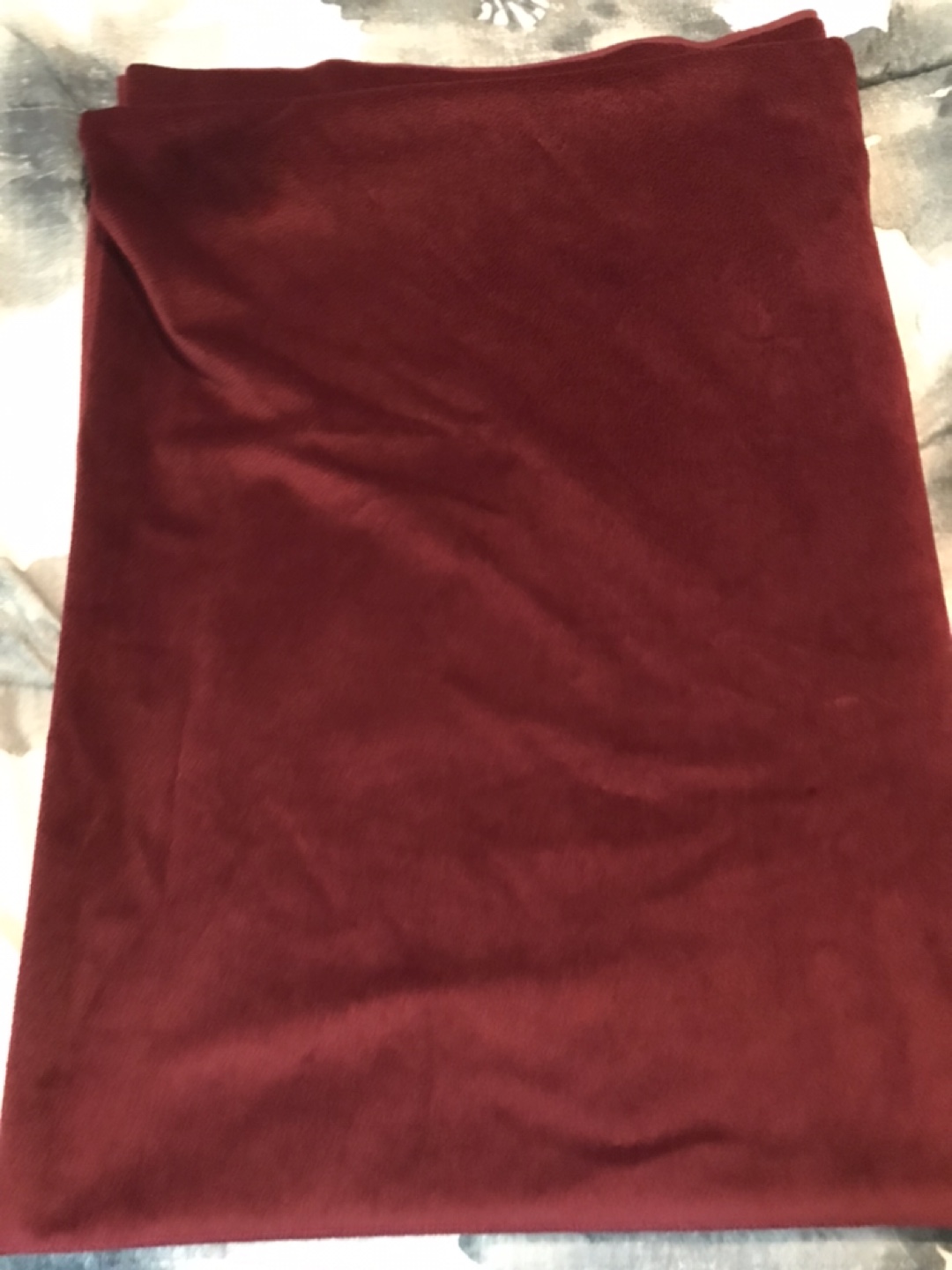 Deep Burgundy velour Fabric 80” X 58”