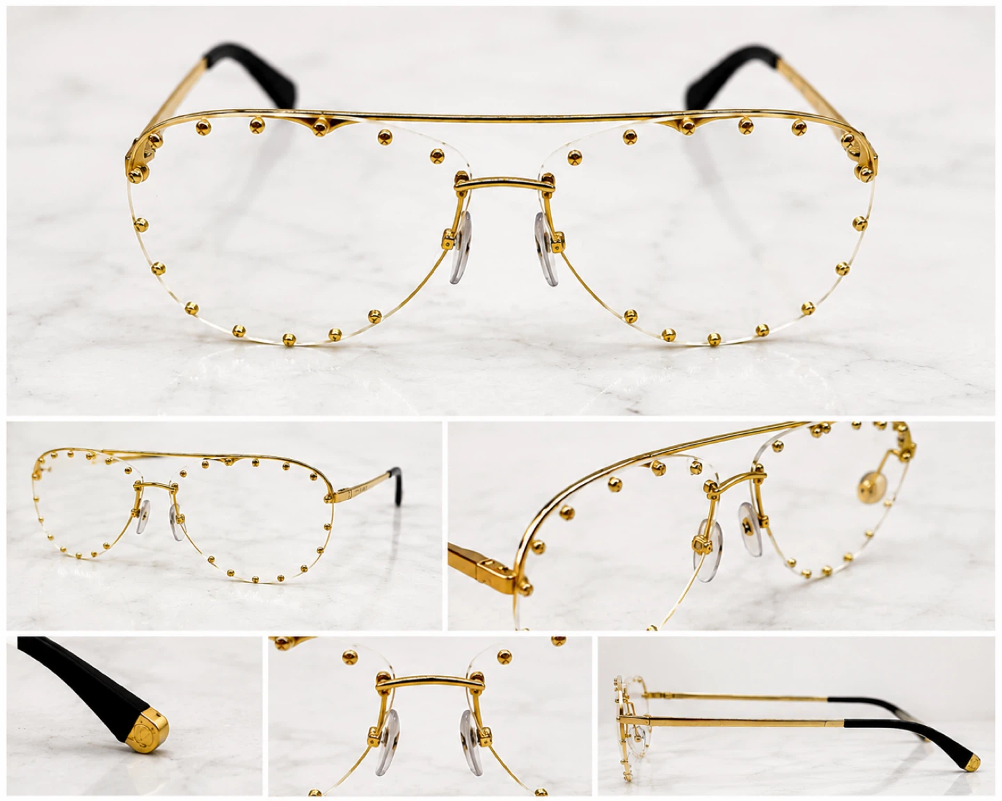 Gold Studded Aviator Glasses