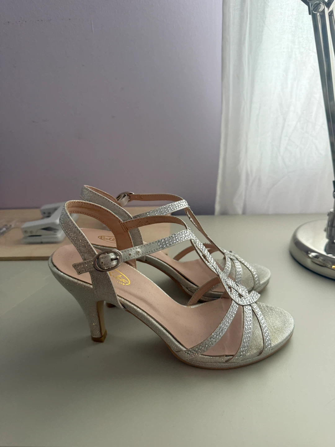 Bella Siba Italia Vintage Silver Sparkle Heels W6 - photo 2