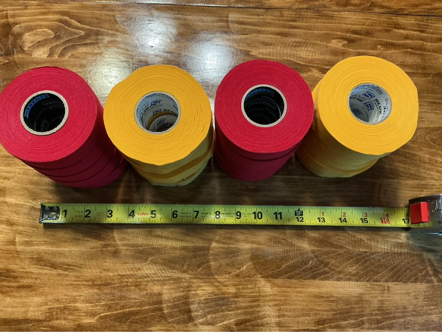 New 10 Rolls of Red & 10 Rolls of Yellow Sports Hockey Tape