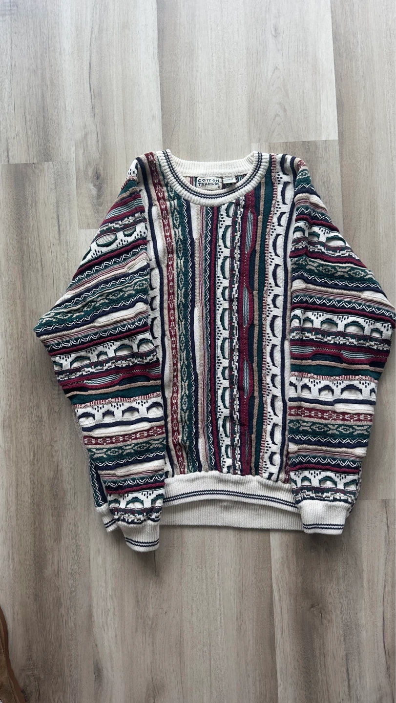 Cotton Traders Colourful Patterned Knit Sweater