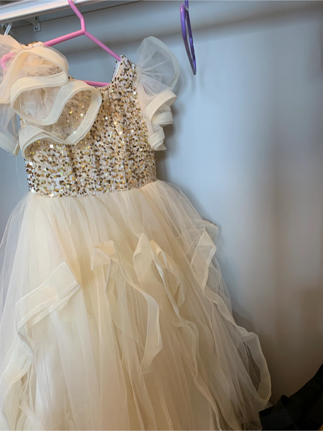 Girls' Ivory & Gold Sequin Gown - photo 2