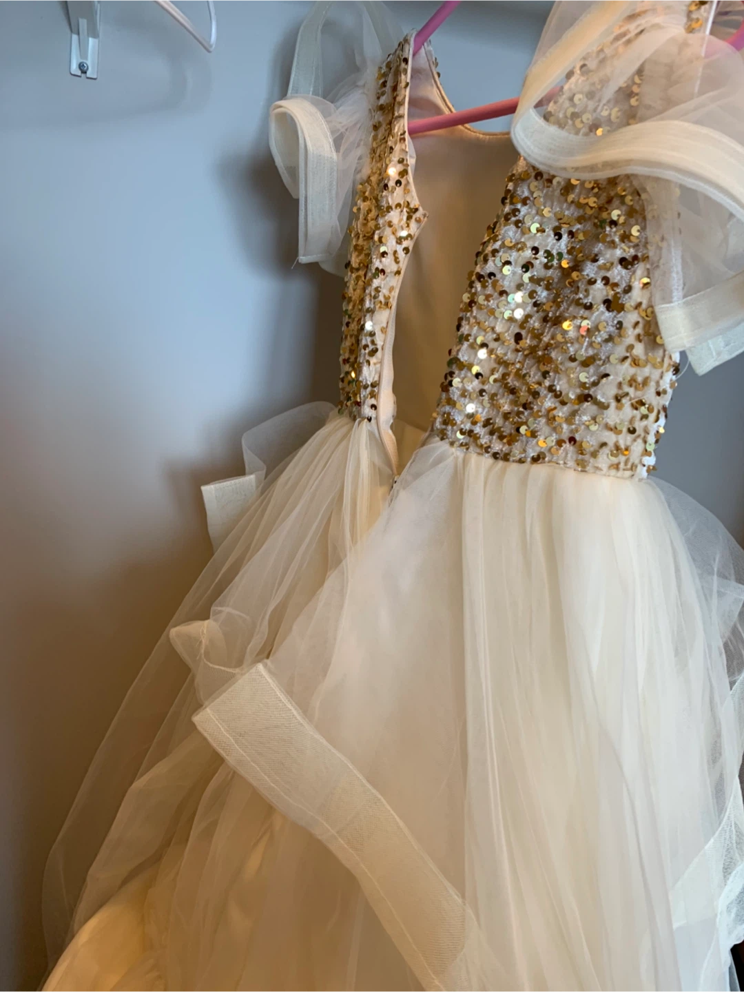 Girls' Ivory & Gold Sequin Gown - photo 4
