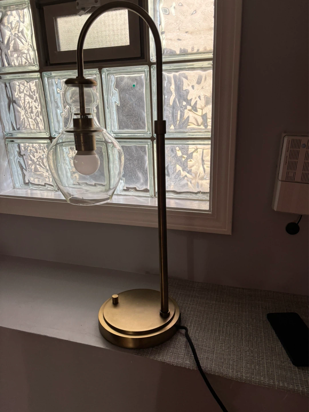 Pottery Barn Brass Table Lamp with USB Port