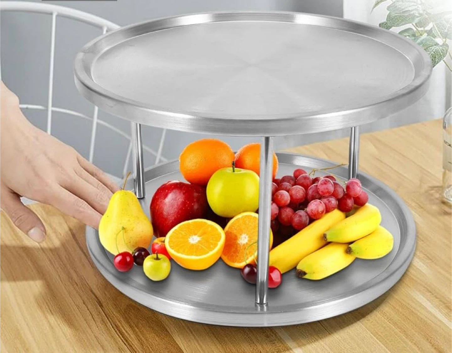 Rebrilliant Leandro Stainless Steel Lazy Susan