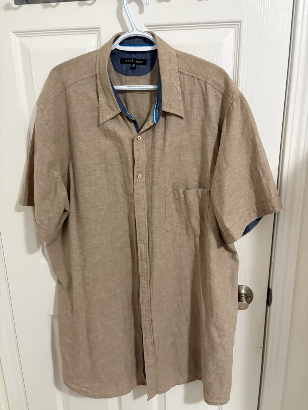 Britches Men’s Linen Blend Short Sleeve Shirt 2XL