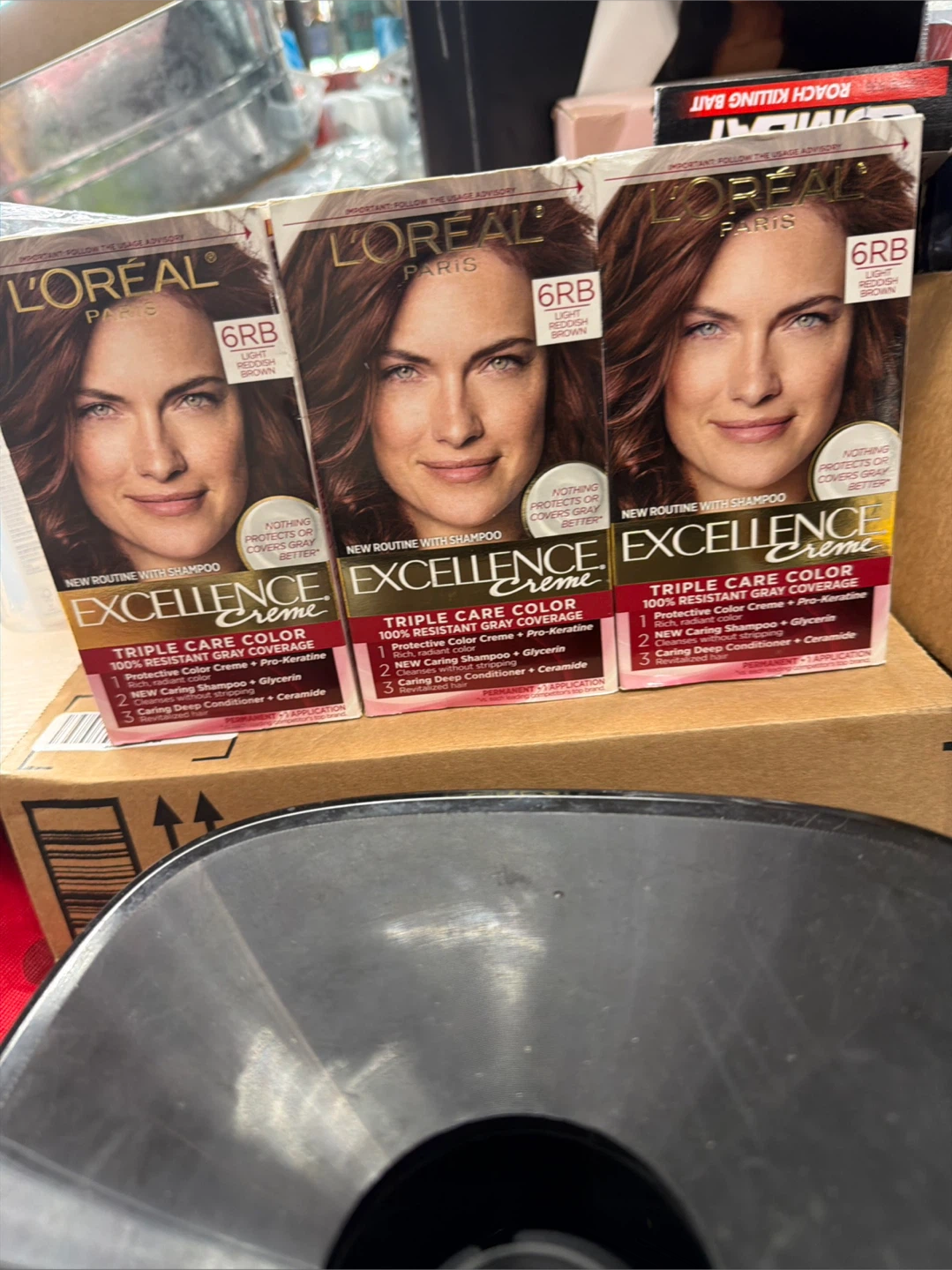 L'Oréal Excellence Creme Color 6RB Light Reddish Brown (3 Boxes)