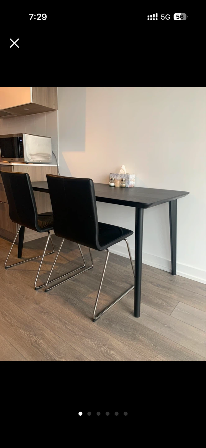 IKEA LISABO Dining Table - Black/Ash Veneer - photo 3
