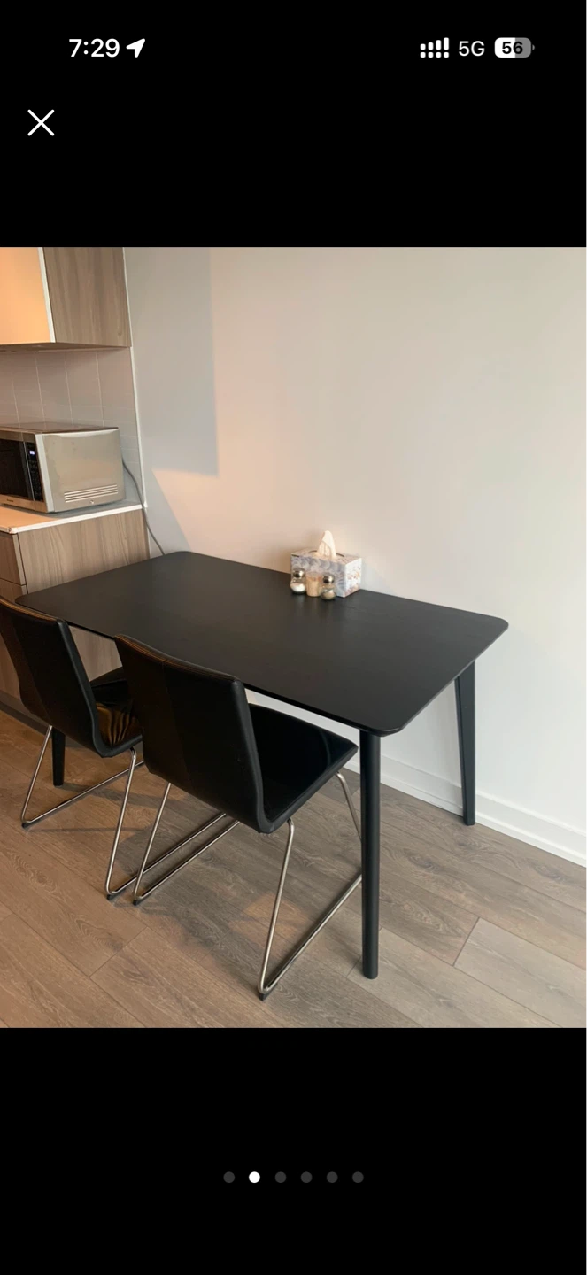 IKEA LISABO Dining Table - Black/Ash Veneer - photo 2