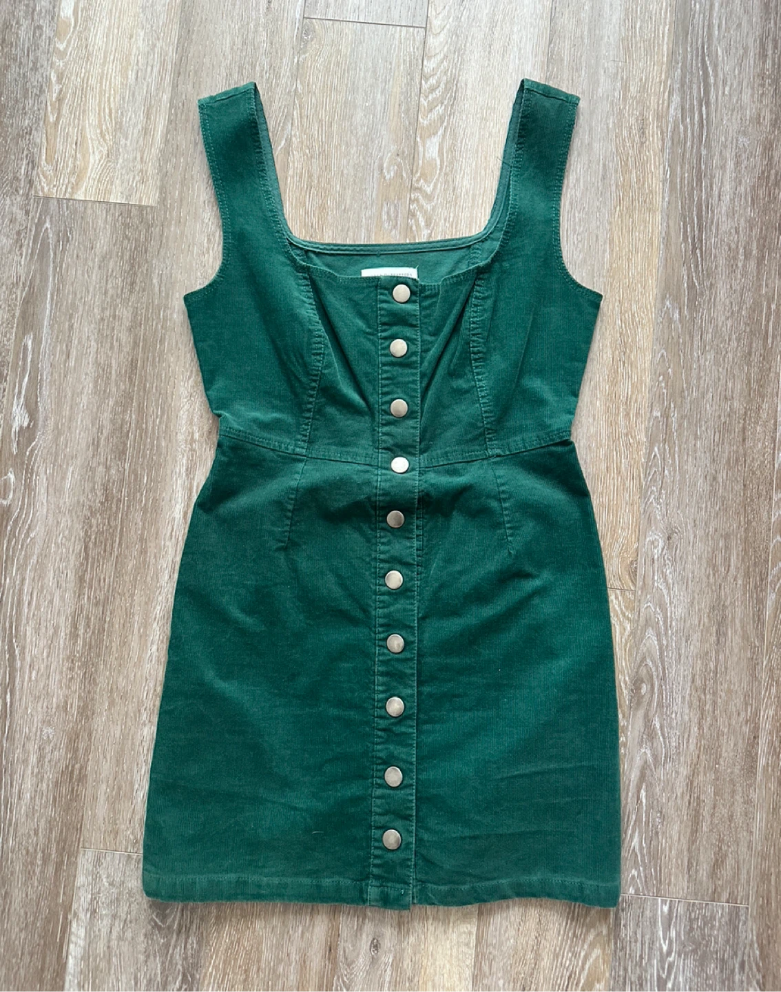 Urban Outfitters Corduroy Button-Front Dress - Green