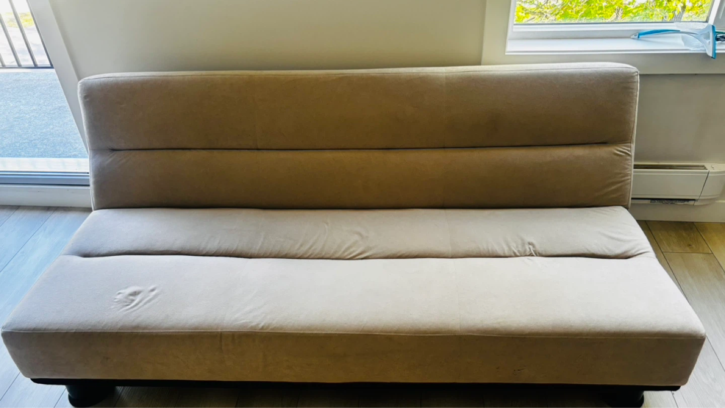 Beige Futon Sofa Bed - photo 4