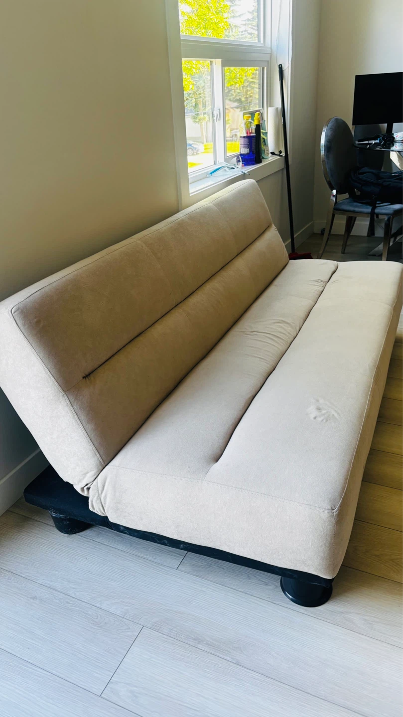 Beige Futon Sofa Bed - photo 2