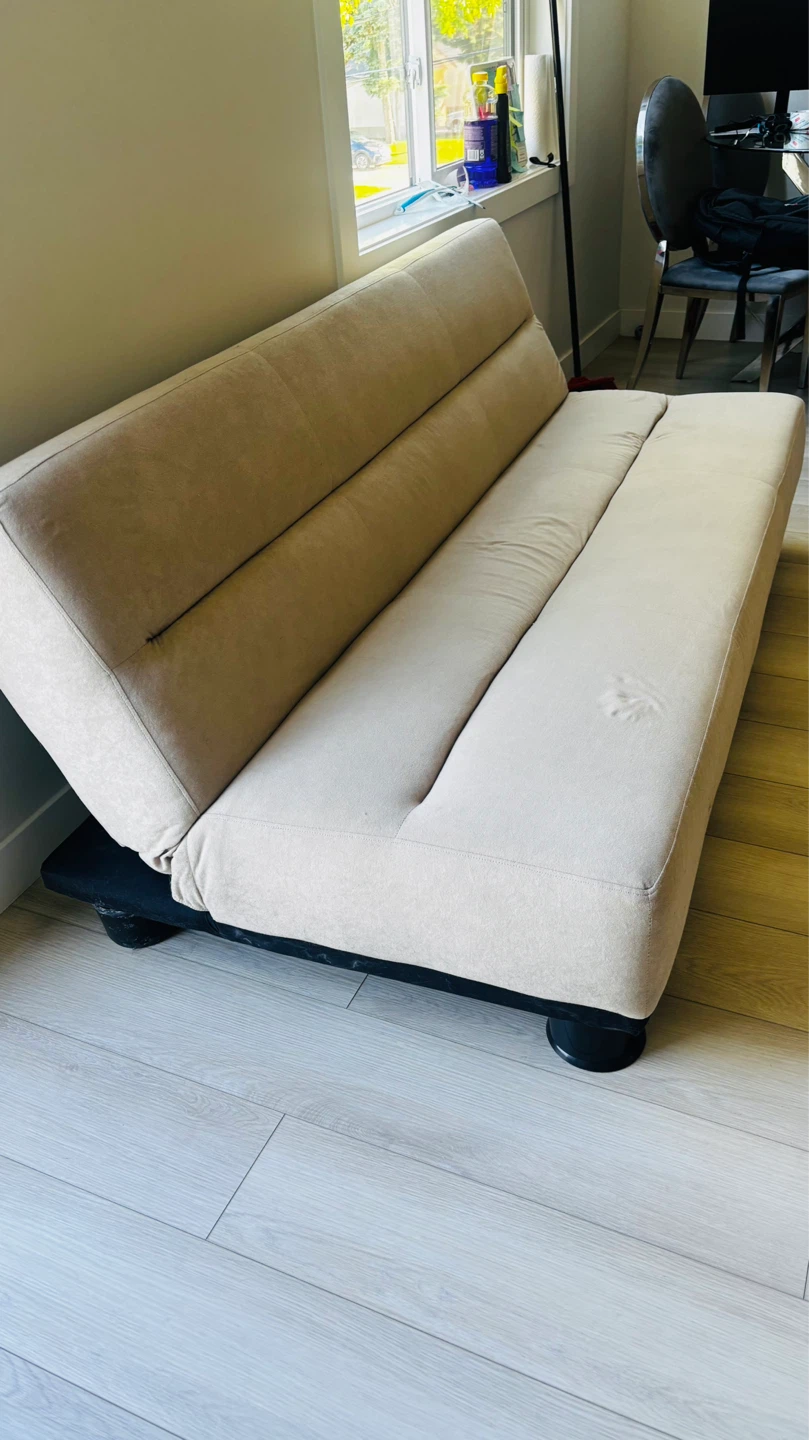 Beige Futon Sofa Bed - photo 3