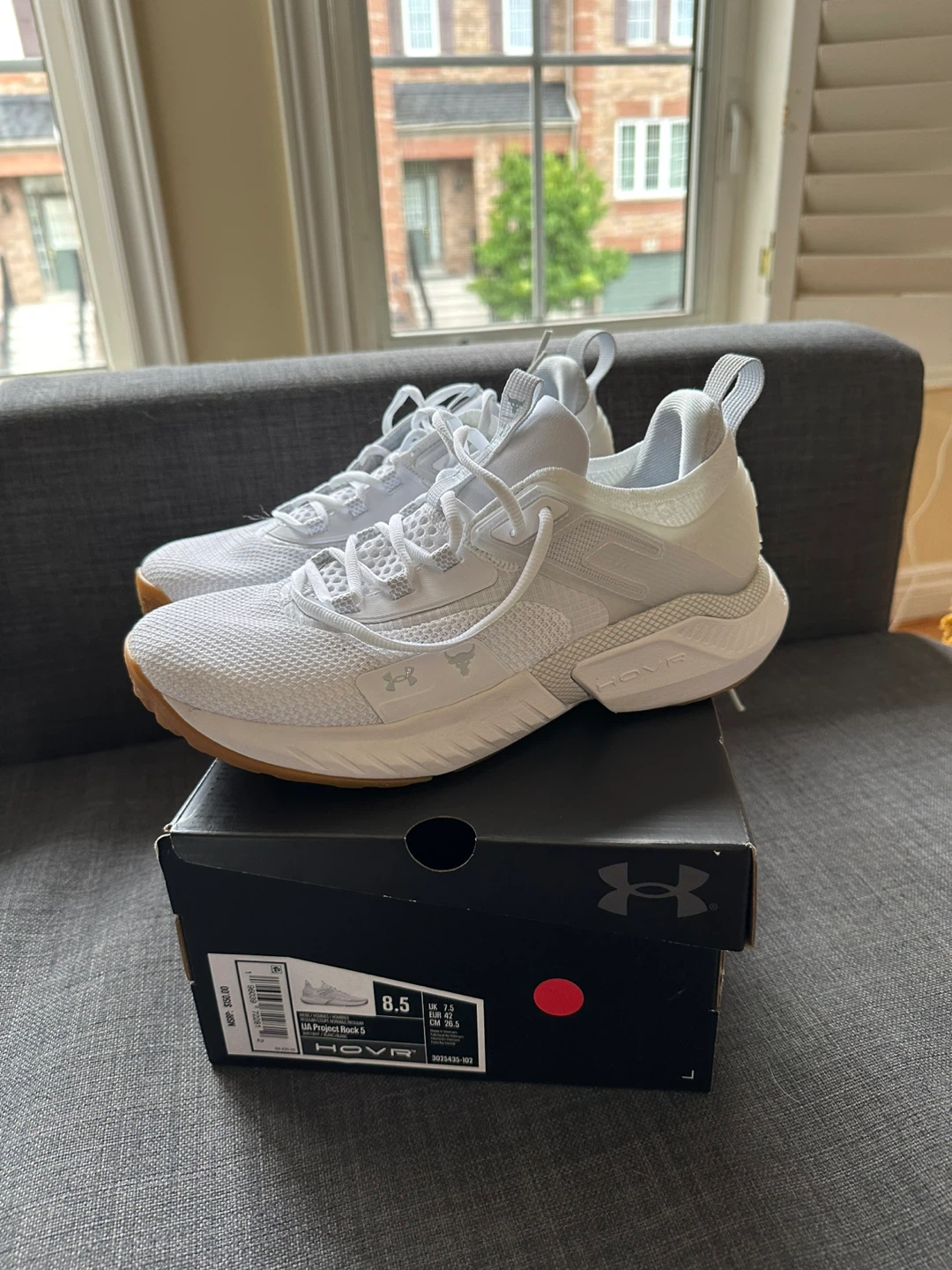Under Armour Project Rock 5 Shoes White Size 8.5 - photo 2