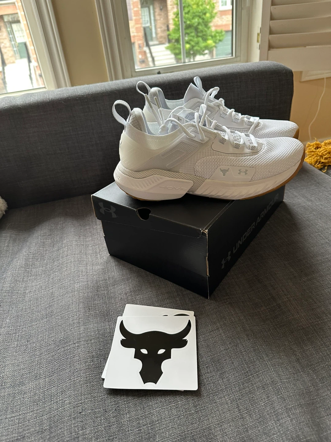 Under Armour Project Rock 5 Shoes White Size 8.5 - photo 3