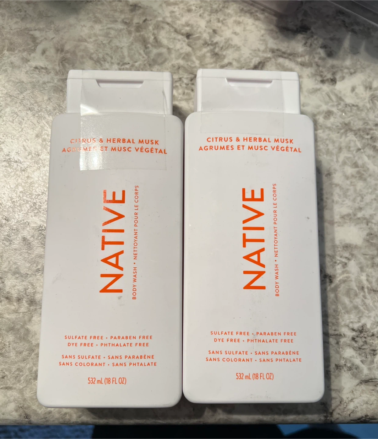 BNIB Native Body Wash - Citrus & Herbal Musk - 18 oz