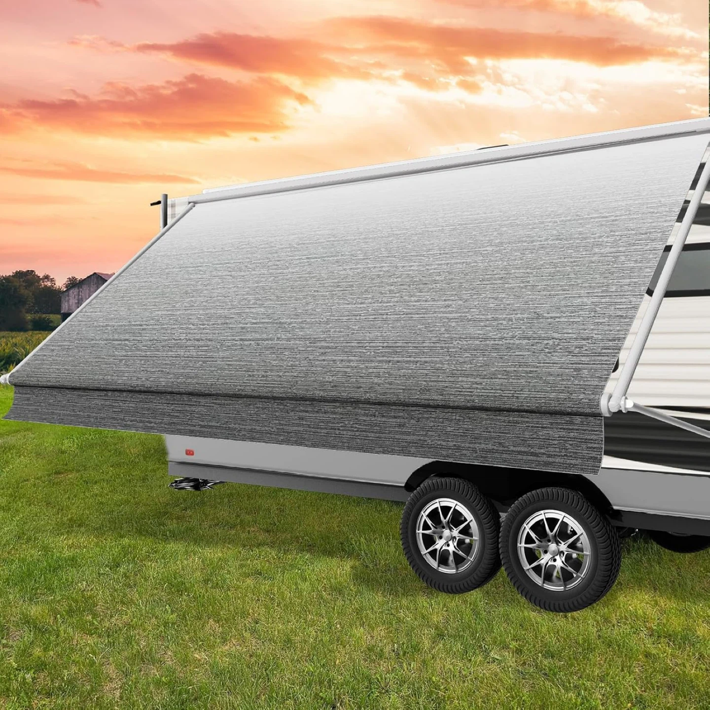 🔥 Heavy-Duty 15FT RV Awning Repl Fabric – UV & Weather Resistant