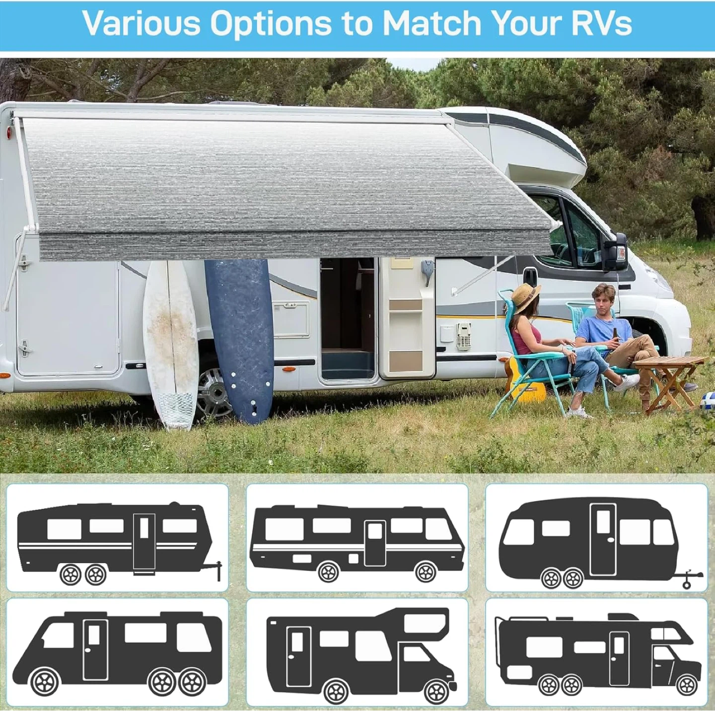🔥 Heavy-Duty 15FT RV Awning Repl Fabric – UV & Weather Resistant - photo 4