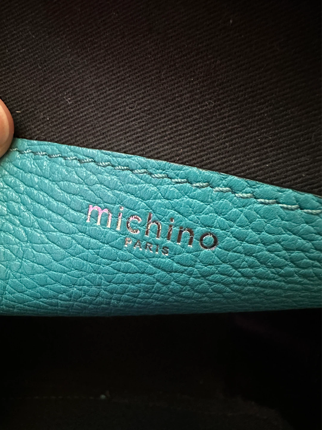 Michino Paris Teal Leather Top Handle Bag - photo 4
