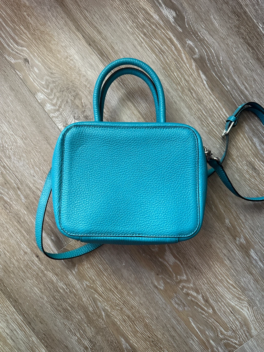 Michino Paris Teal Leather Top Handle Bag - photo 2