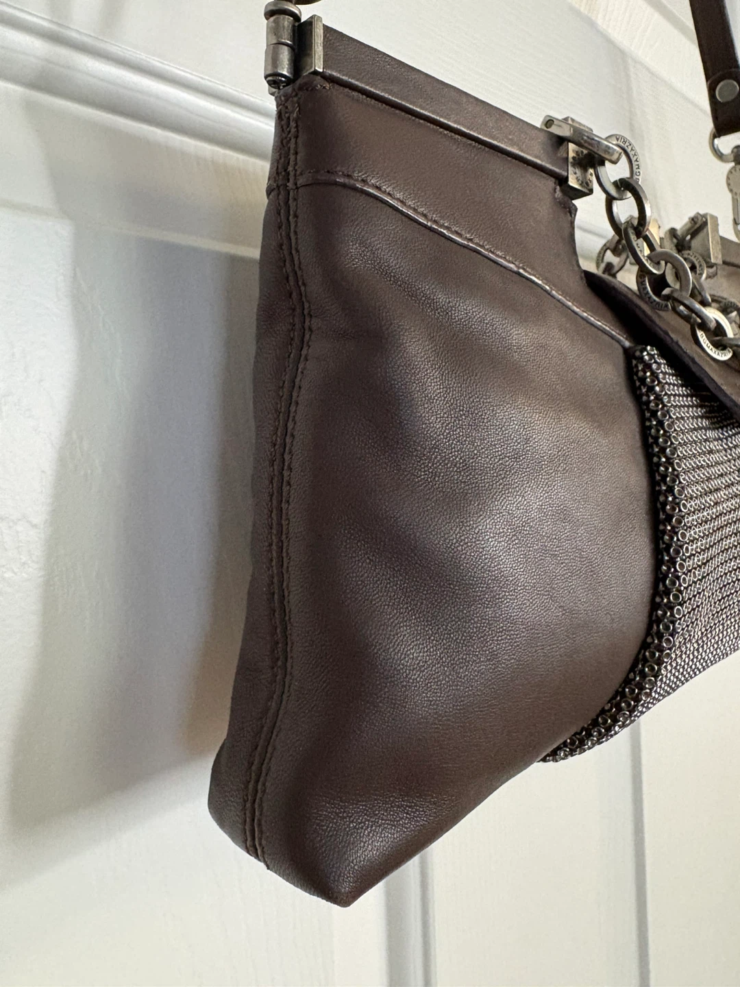 BCBGMAXAZRIA Brown Leather Chain Shoulder Bag - photo 5