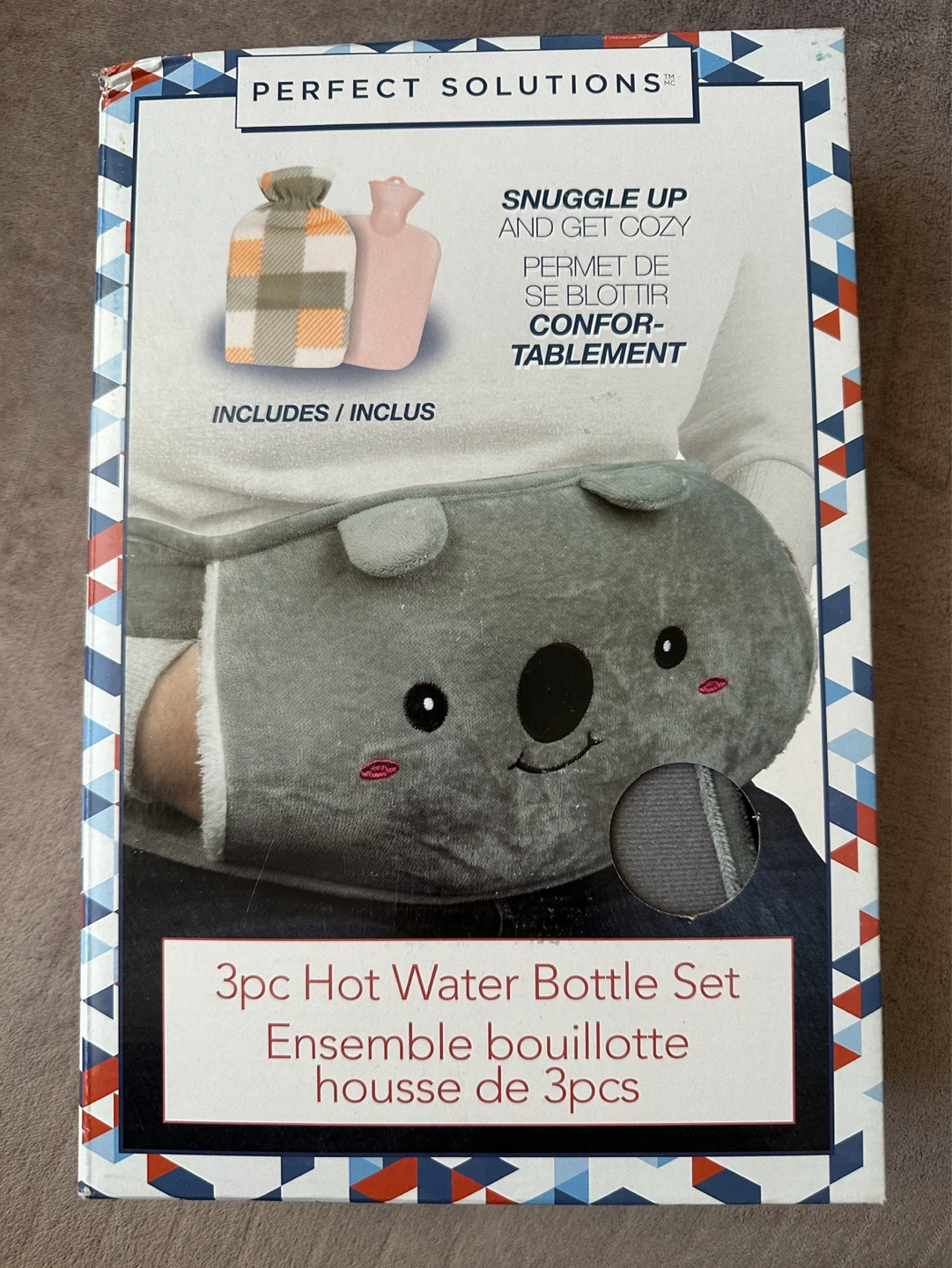 NEW Perfect Solutions 3pc Hot Water Bottle Set