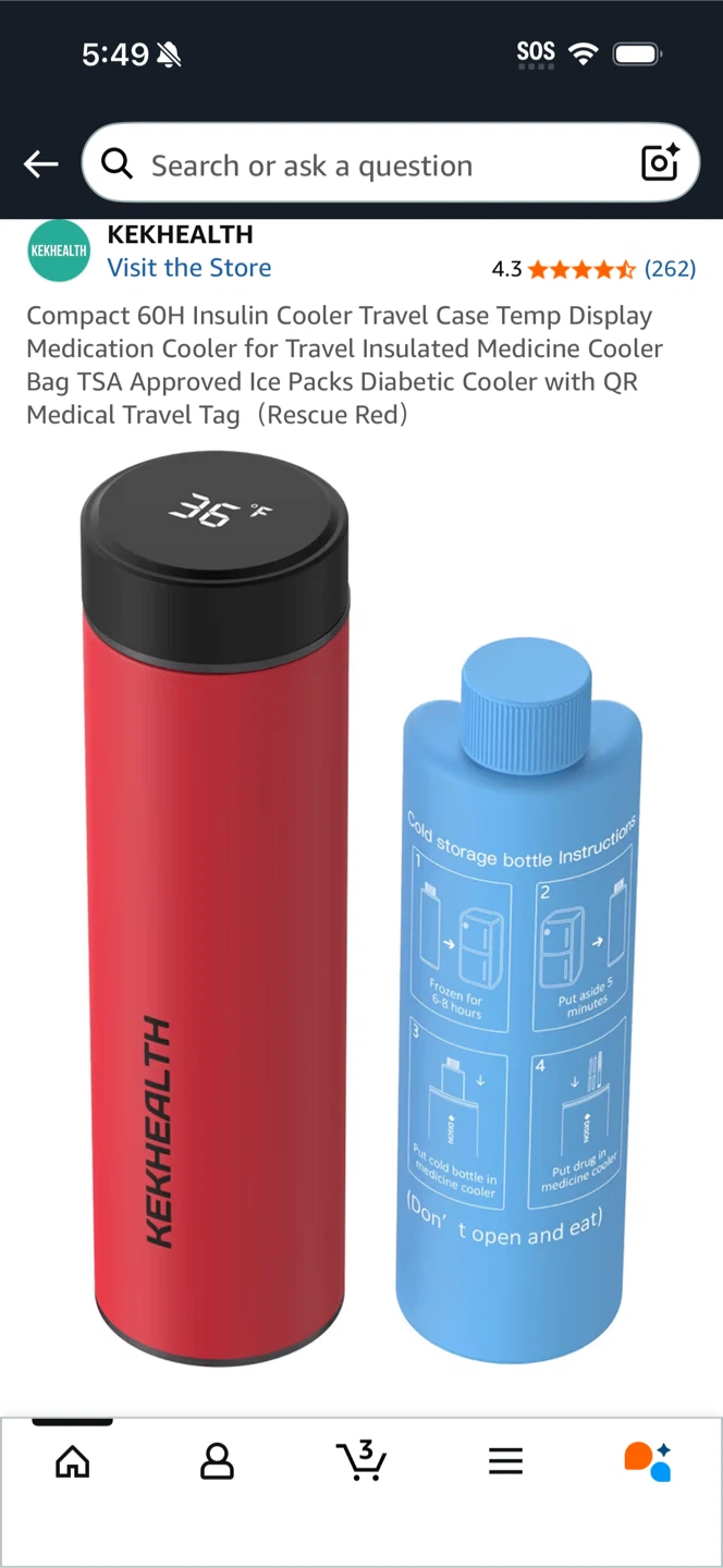 KEKHEALTH Compact 60H Insulin Cooler Travel Case