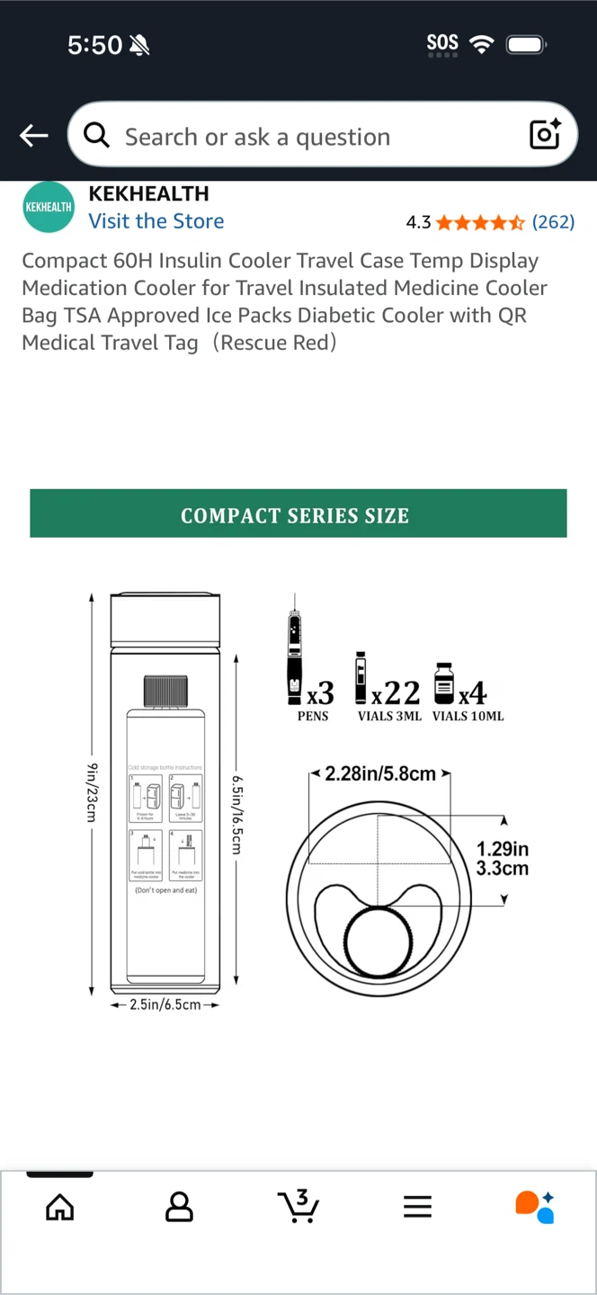 KEKHEALTH Compact 60H Insulin Cooler Travel Case - photo 3