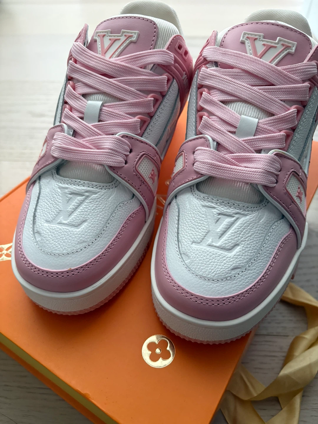 Louis Vuitton Pink & White Sneakers