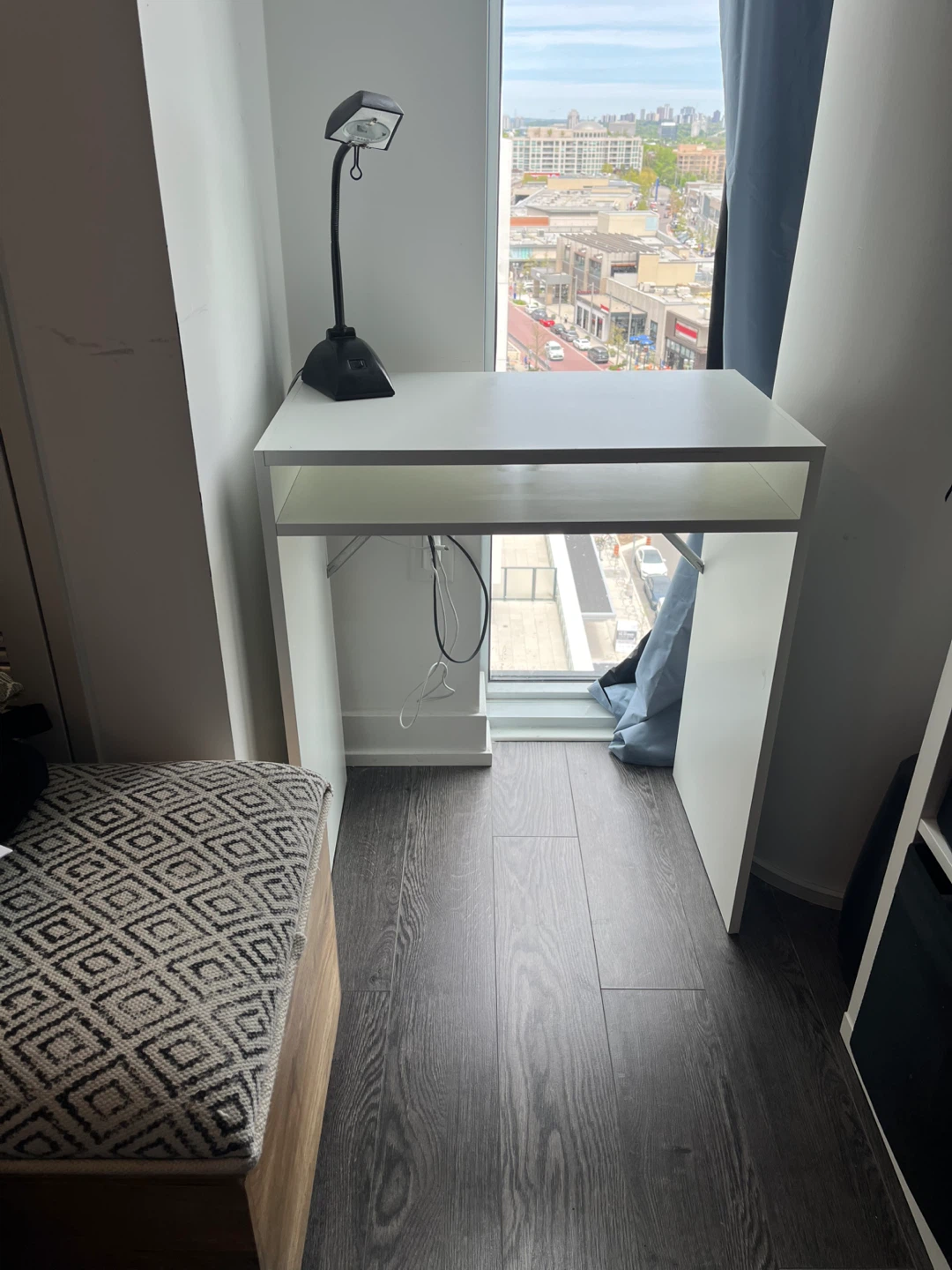 White Desk with Shelf - photo 2