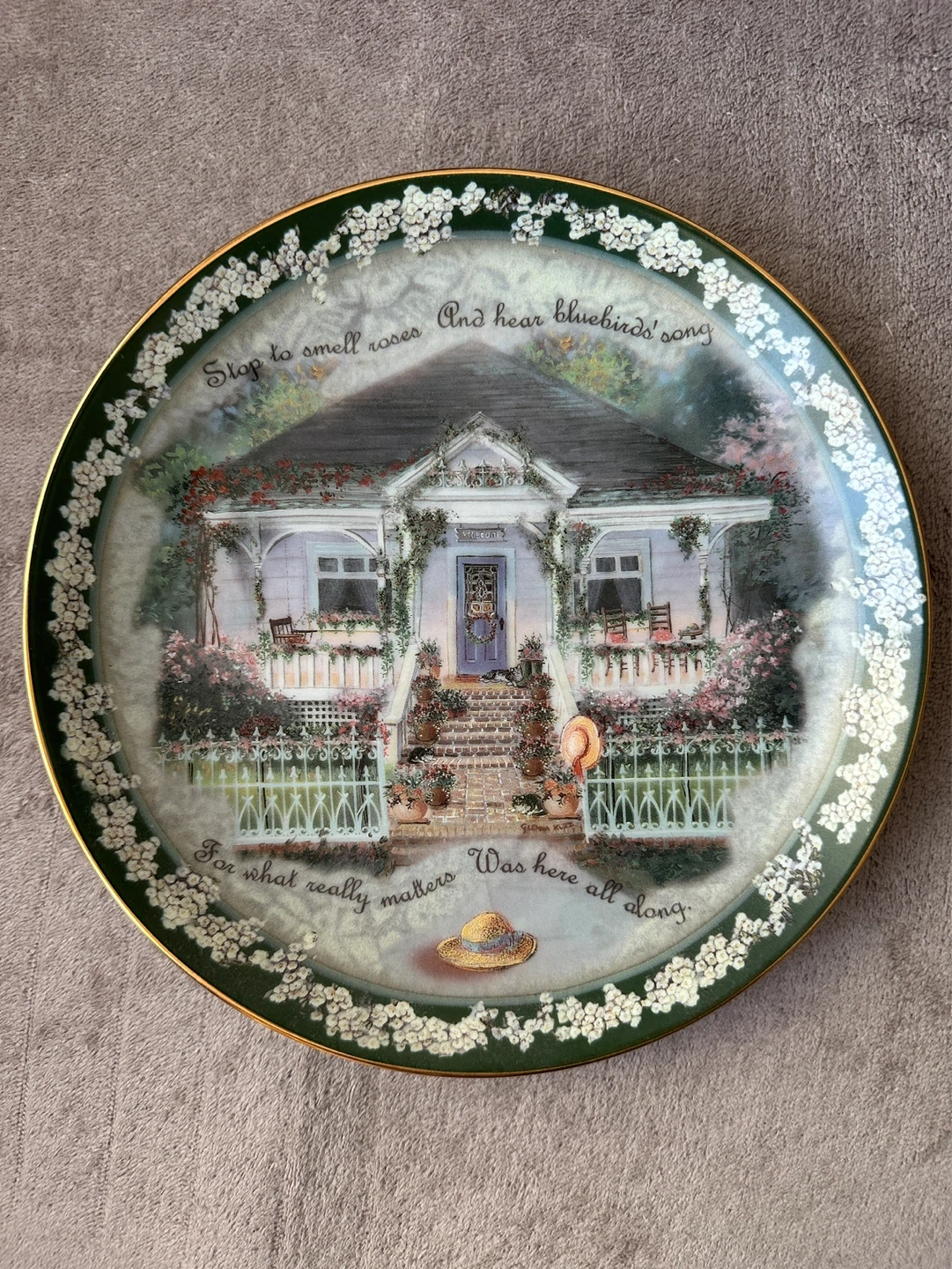 The Bradford Exchange "Stop to Smell Roses" Decorative Plate