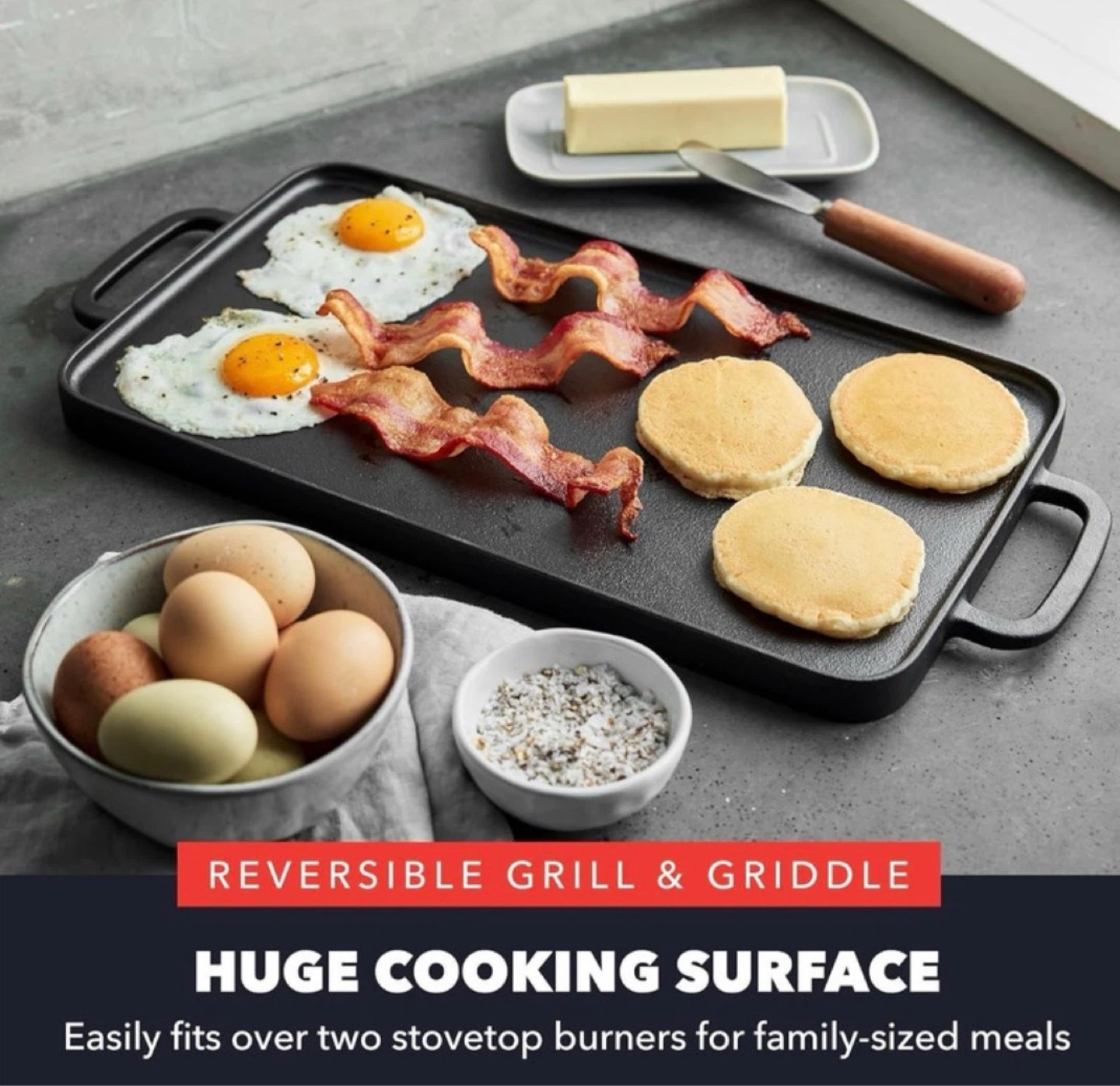 New BF Greenpan Reversible Cast Iron BBQ Barbecue Grill Griddle - photo 5