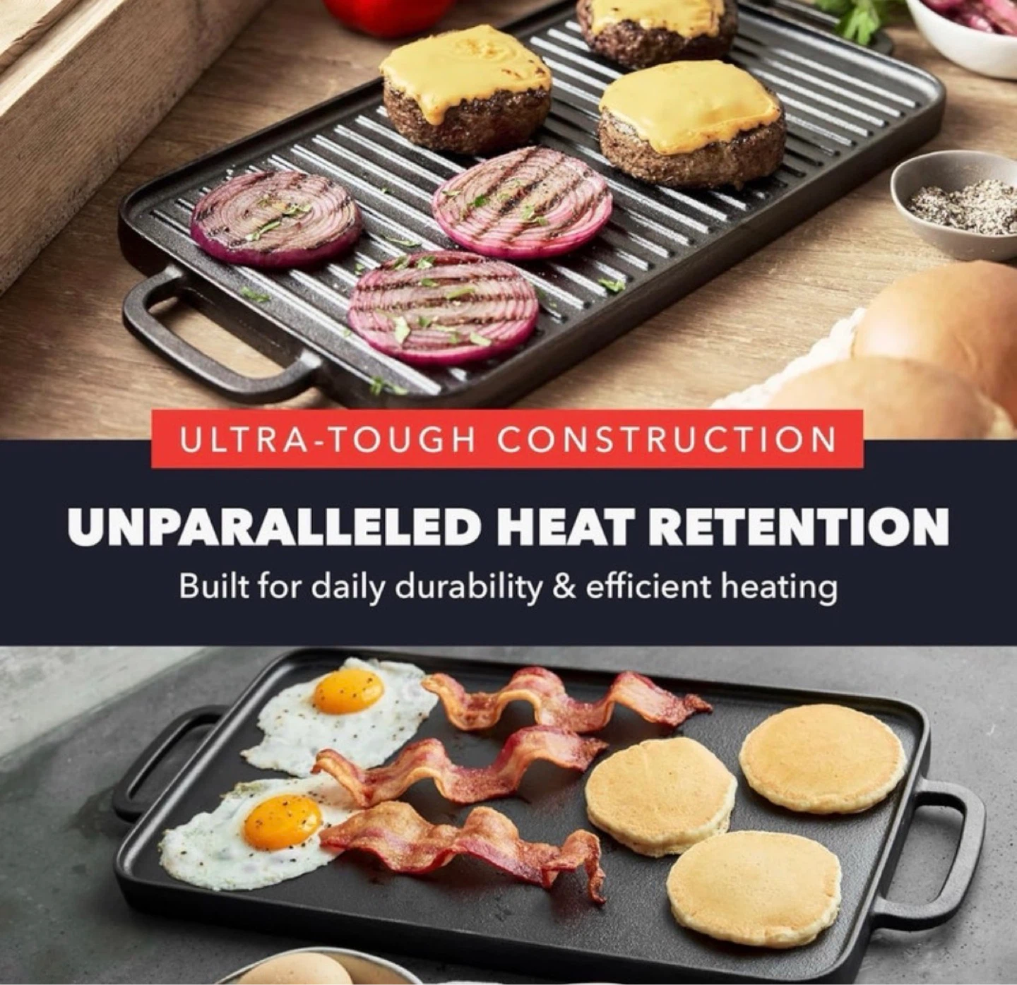 New BF Greenpan Reversible Cast Iron BBQ Barbecue Grill Griddle