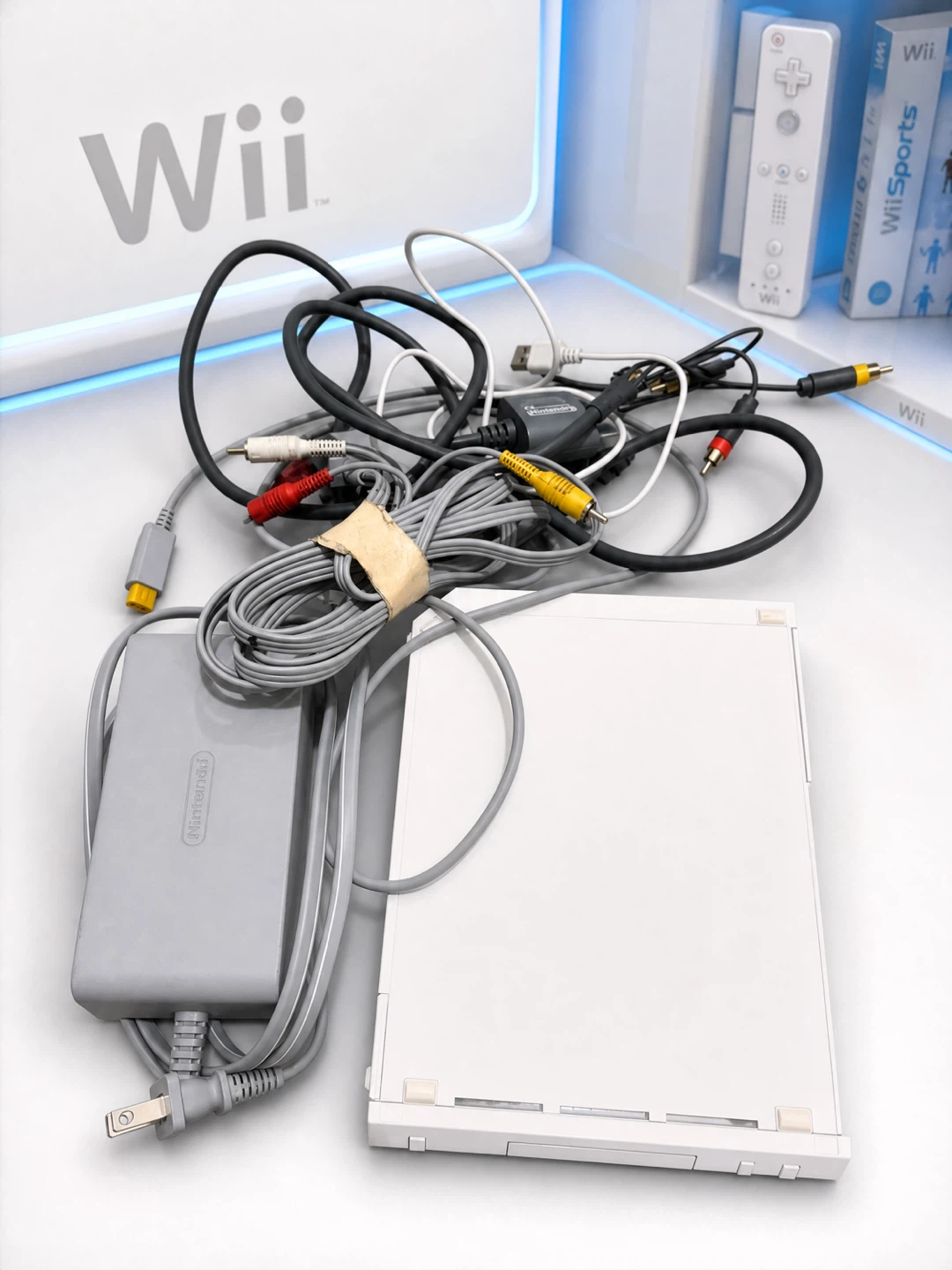 Nintendo Wii Console Bundle with Cables and Power Adapter