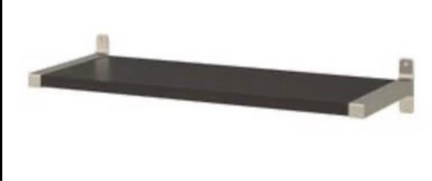 Dark Wood Effect Wall Shelves (Set of 2) - photo 3