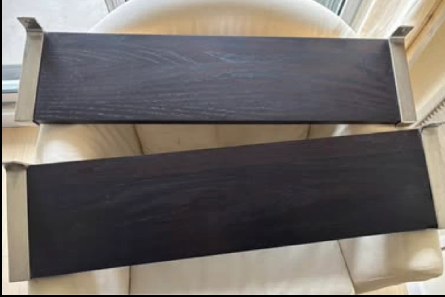 Dark Wood Effect Wall Shelves (Set of 2) - photo 2