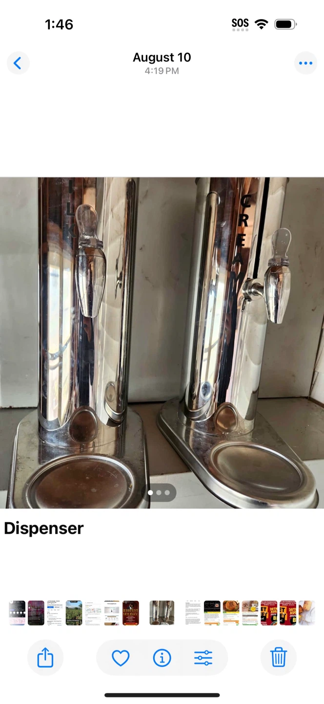 Pair of Stainless Steel Beverage Dispensers - photo 2